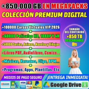 💎Colección Premium Digital💎 ⭐+850,000 GB⭐ en 🔥MegaPacks Premium🔥 🔑ACCESO DE POR VIDA🔑